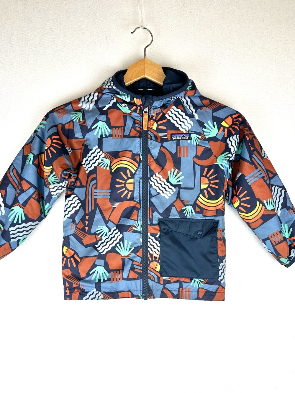Patagonia Reversible Geometric Hooded Jacket Kids Outdoors Gorpcore